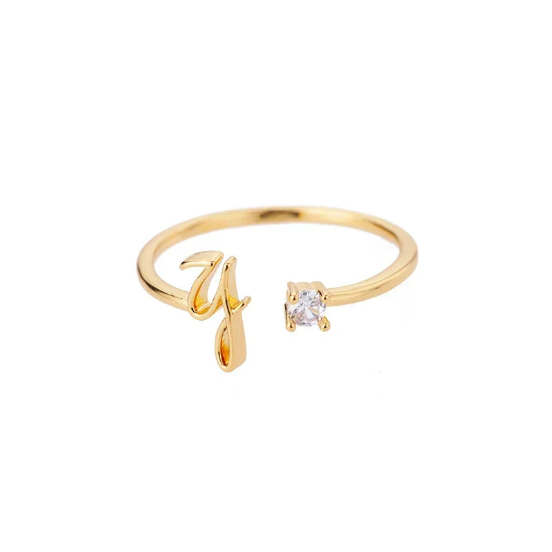 Bague fine pour femme personnalisée avec initiale y