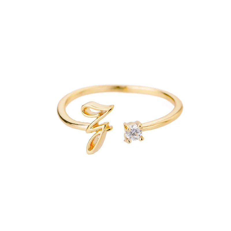 Bague fine pour femme personnalisée avec initiale z