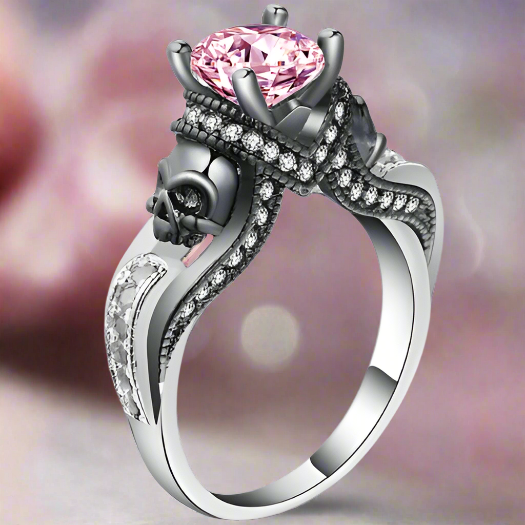 Fine Pink Skull Ring