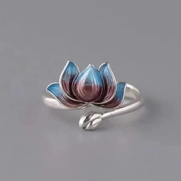 Silver Lotus Flower Ring