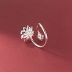 White Lotus Flower Ring for Women
