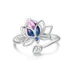 Lotus Flower Ring in Crystal