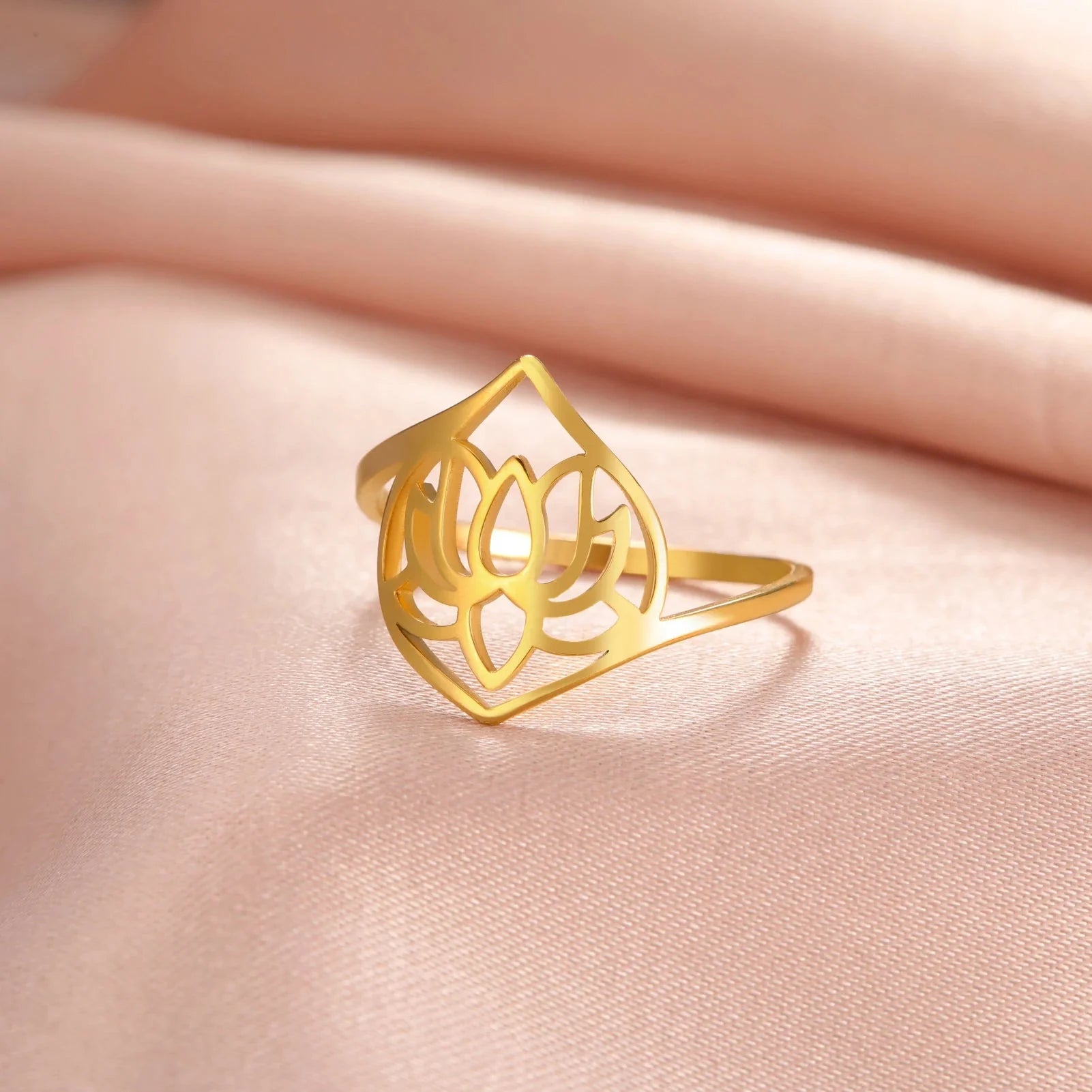 Gold Lotus Flower Ring