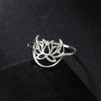 Zen Lotus Flower Ring for Women silver