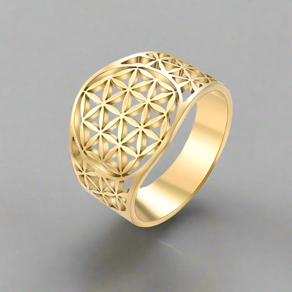 Flower of Life Ring Women's Gold Ring
