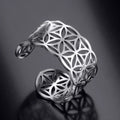 Flower of Life Ring for Women Mandala Silver Ring