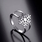 Bague Flocon de Neige Femme Anneau argent