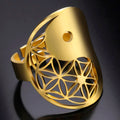 Geometric Yin Yang Gold Ring