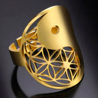 Geometric Yin Yang Gold Ring