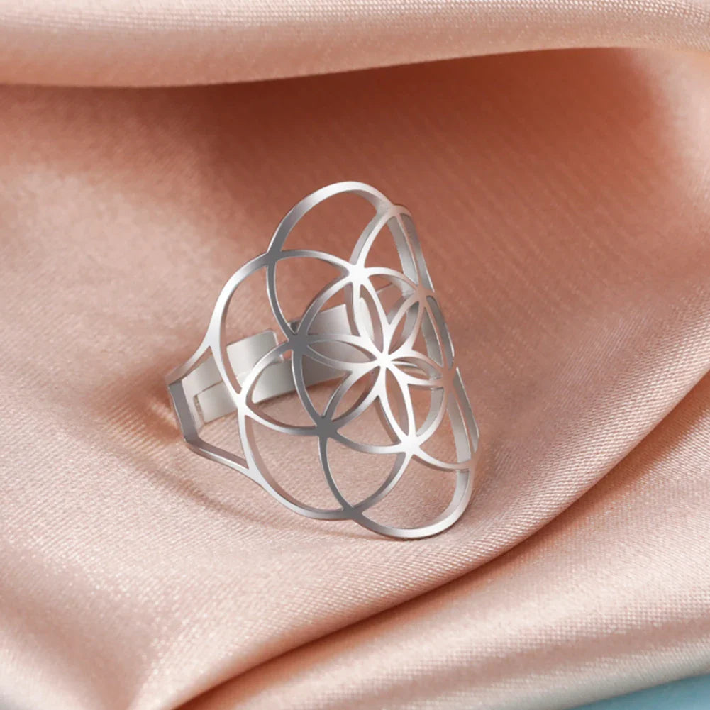 Seed of Life Ring for Women Silver Ring