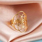 Seed of Life Ring for Women Gold Ring