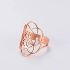 Seed of Life Ring for Women Rose Gold Ring