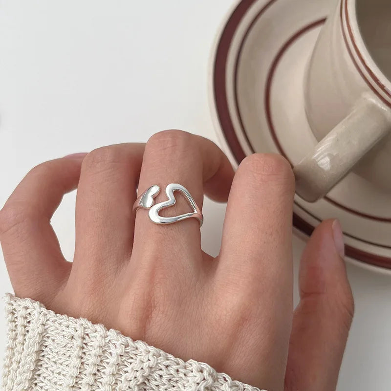 Large Heart Ring Women's Band