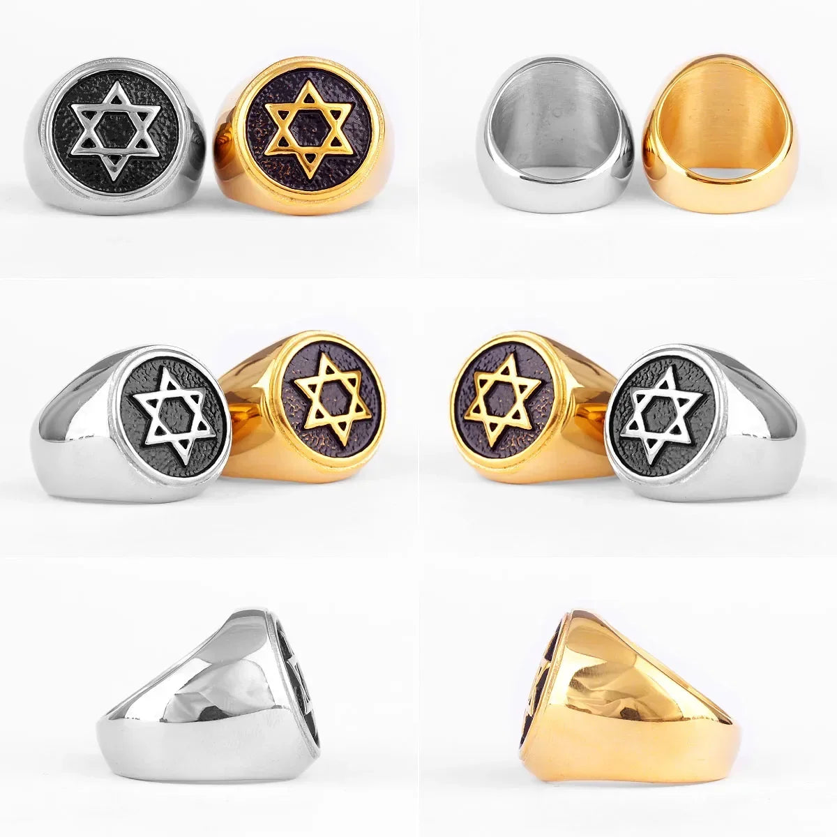 Bague gravée avec l'étoile de David symbole juif
