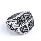Men's Compass Rose of the Winds Ring Silver