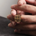 Men's Compass Rose of the Winds Ring Gold