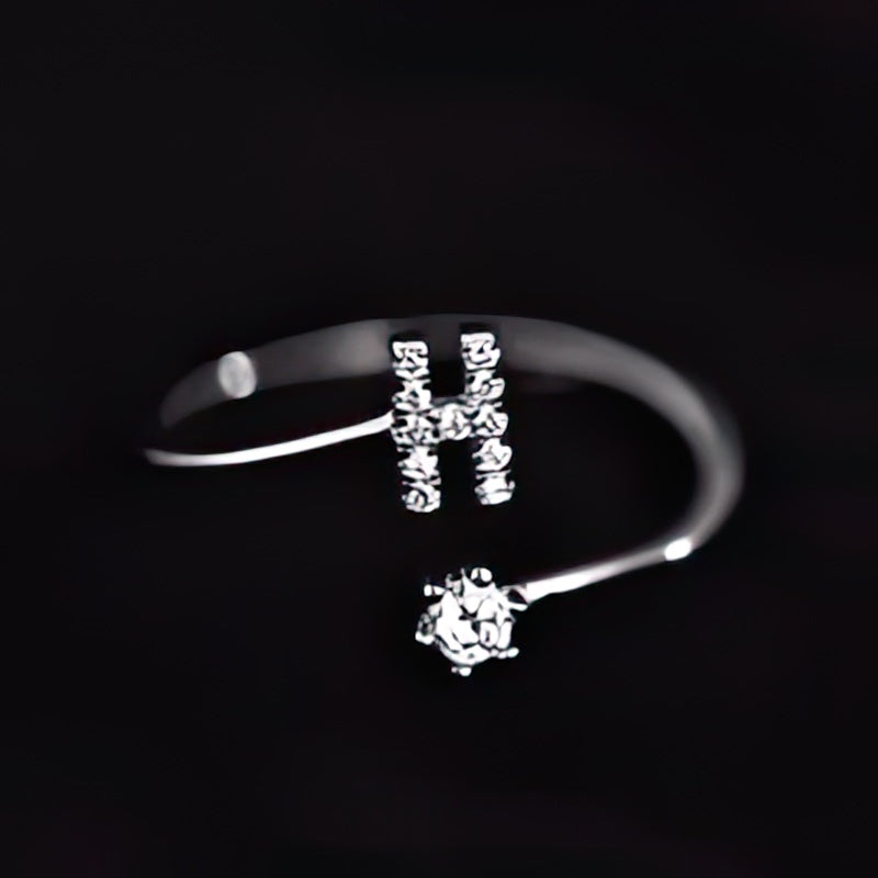 Bague initiale femme - lettre h