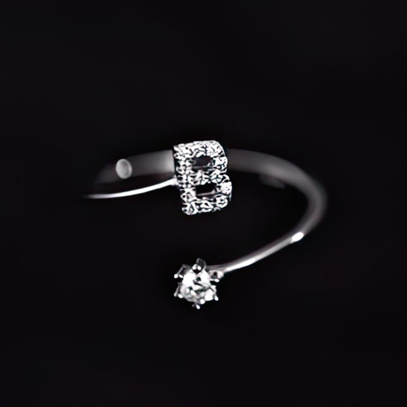 Bague initiale femme - lettre b