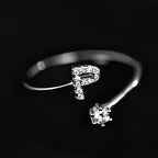 Bague initiale femme - lettre p