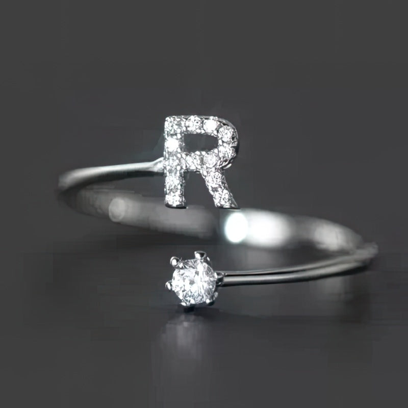 Bague initiale femme - lettre r