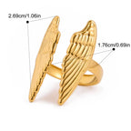Bague large ailes d'ange