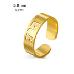 Bague large avec gravure en hébreu juif