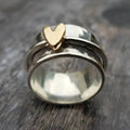 Wide Gold Heart Ring