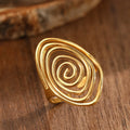 Bague large en forme de spirale texturée or