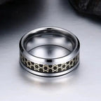 Bague large pour homme avec étoiles de David symbole juif noir