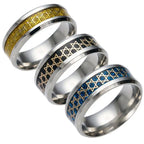 Bague large pour homme avec étoiles de David symbole juif or