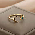 Moon Ring Woman Star Ring gold