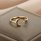 Moon Ring Woman Star Ring gold