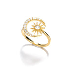 Moon Ring Woman Star Ring sun gold
