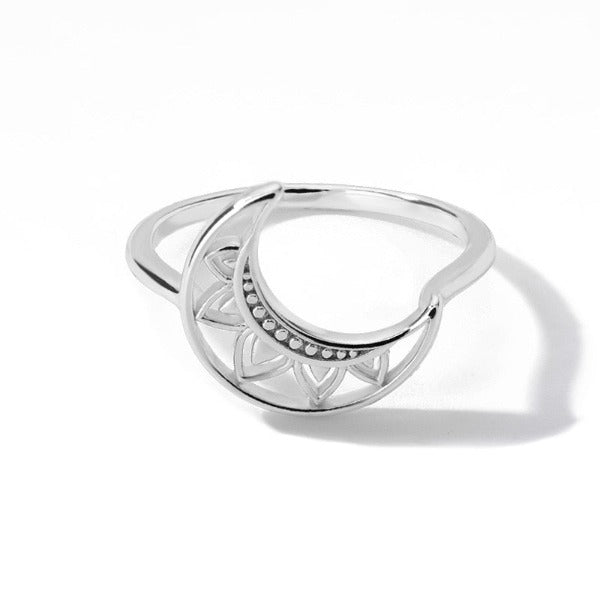 Moon Moon Stars Ring Woman silver