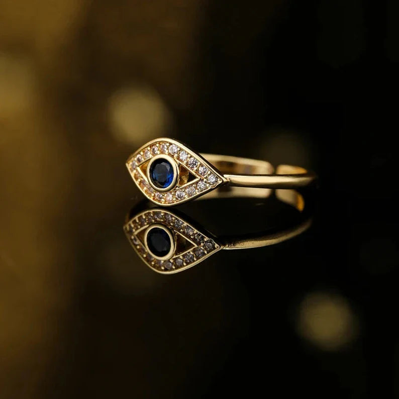 Blue Turkish Evil Eye Ring