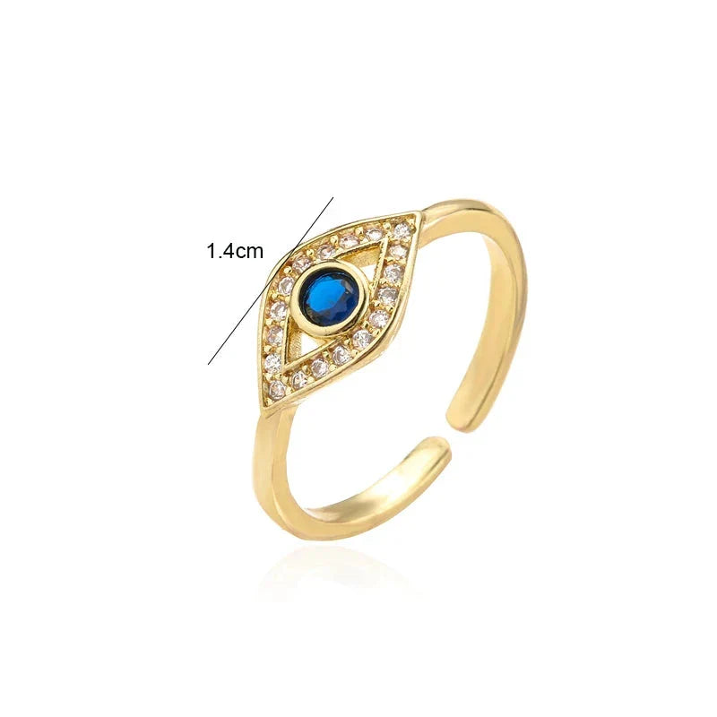 Blue Turkish Evil Eye Ring