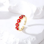 Red Turkish Blue Evil Eye Ring