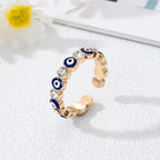 Blue Blue Turkish Evil Eye Ring Bohemian Style