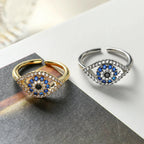 Blue Turkish Evil Eye Zircon Ring
