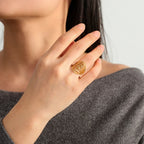 Bague mixte avec gravure en hébreu juif or