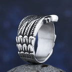 Bague motif plume vieillie