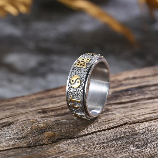 Nepal gold and silver ring