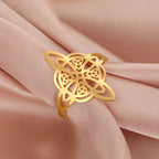 Witch's Knot Protection Ring Women's Wiccan Gold Ring