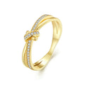Bague noeud et strass or
