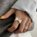 Bague noeud papillon et perles