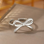 Bague noeud papillon pour femme argent