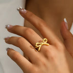 Bague noeud papillon pour femme or