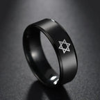 Bague noire avec l'étoile de David symbole juif