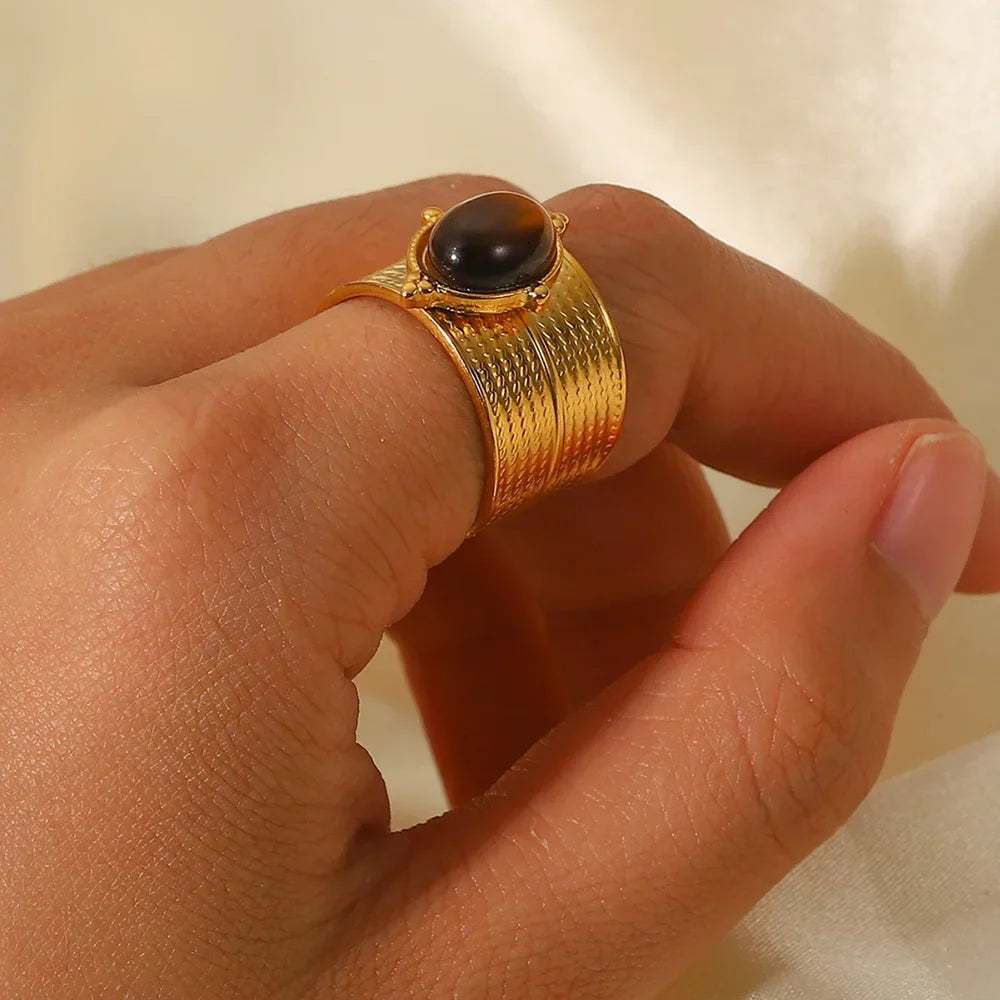 Tiger Eye Ring for Women Gold