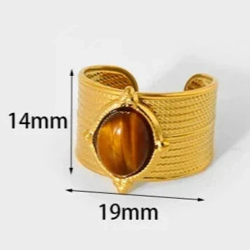 Tiger Eye Ring for Women Gold